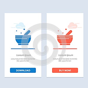 Bowl, Soup, Science  Blue and Red Download and Buy Now web Widget Card Template