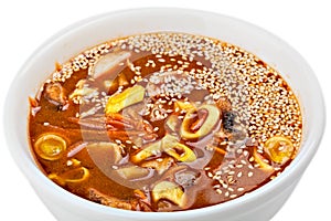 Bowl of Soup whith sesame photo