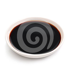 Bowl of Soy sauce isolated on white background