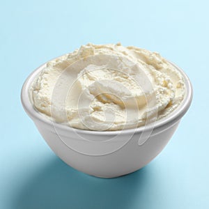 Bowl of tasty cream cheese