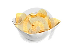 Bowl of tasty crispy potato chips