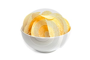 Bowl of tasty crispy potato chips