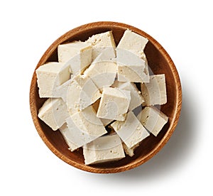 bowl of tofu cheese cubes