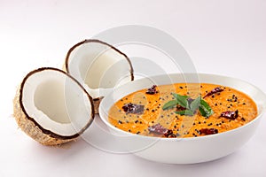 Bowl of Tomato and Coconut Chutney ,