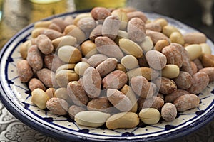 Bowl with traditional Moroccan roasted peanuts