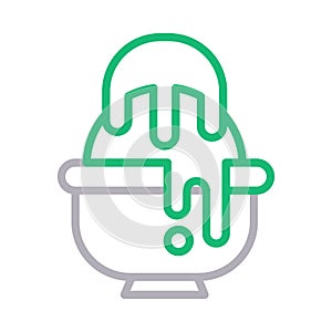 Bowl vector  color line  icon