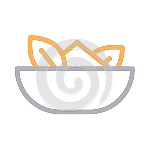 Bowl vector color line icon