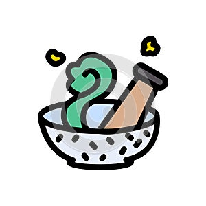 Bowl vector color line icon