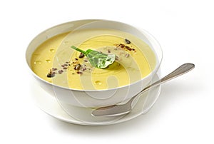 Bowl of vegetable cream soup