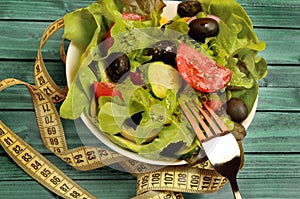 Bowl with vegetable salad
