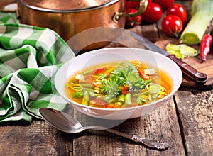 Bowl of vegetable soup