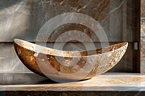 bowl vessel sink, natural materials, textured shading