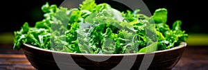 bowl of vibrant salad greens, showcasing the fresh textures and colors of the mixed greens. Generative AI