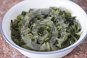 Bowl of Wakame Undaria pinnatifida a species of edible seaweed