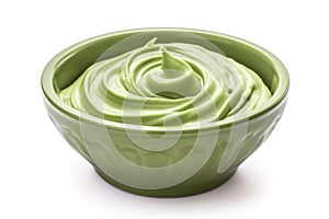 Bowl wasabi paste food. Generate Ai