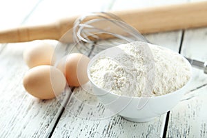 Bowl of wheat flour