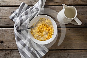 Bowl of wheaties cereal and milk with spoon