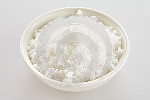 Bowl of white Portuguese flor de sal photo