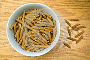 Bowl of Whole Wheat Pasta - Penne Noodles