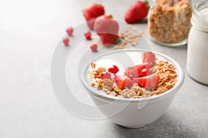 Bowl with yogurt, berries and granola