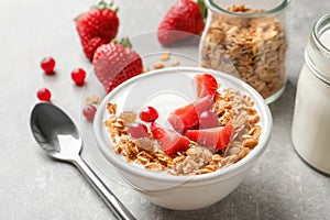 Bowl with yogurt, berries and granola