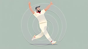 A bowler celebrating after taking a caught and bowled wic created with generative AI