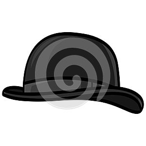 Bowler Hat Cap Vector Drawing Illustration