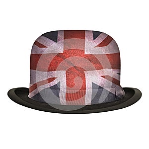 Bowler hat decorated with the English national flag