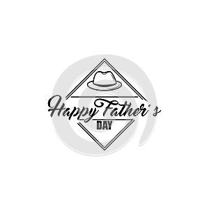 Bowler hat icon. Happy Fathers Day greetings in retro style. Vector.