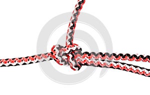 bowline knot close up tied on synthetic rope