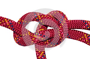 Bowline knot red rope.
