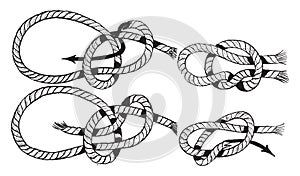 Bowline Knot, vintage illustration