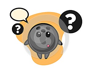 Bowling ball cartoon with the question mark