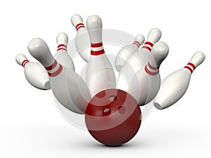 Bowling Ball Crast into Pins