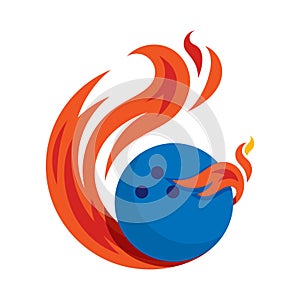 bowling ball flying fire ball icon Design Vector, Emblem, Design Concept, Creative Symbol