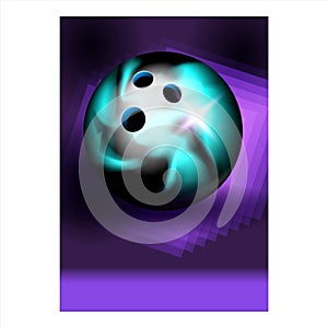 Bowling Ball For Hit Target Ninepins Poster Vector