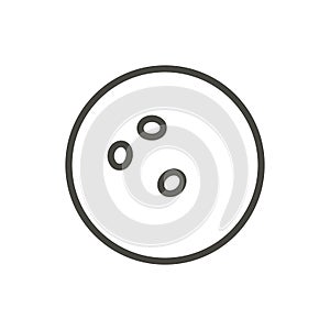 Bowling ball icon vector. Line fun game symbol.