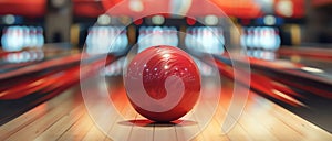 bowling ball on lane, AI generated