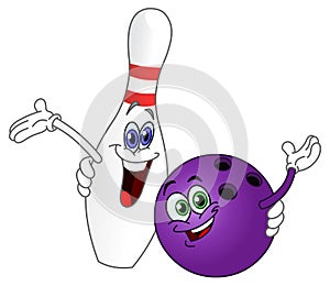 Bowling ball and pin