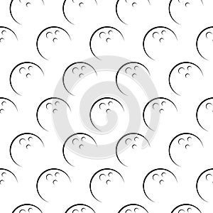Bowling ball seamless pattern isolated on white background