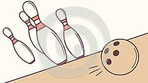 Bowling Ball Striking Pins, Dynamic Game Action, Fun vector design Generative AI