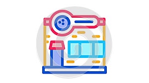 Bowling Building Icon Animation