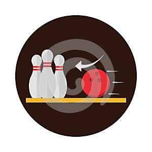 Bowling club sport and leisure game block flat icon design