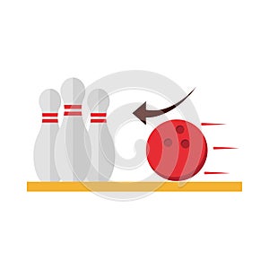 Bowling club sport and leisure game flat icon design