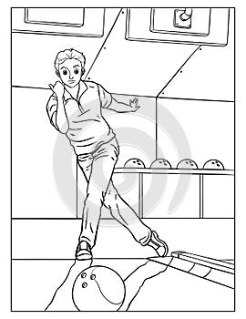 Bowling Coloring Page for Kids