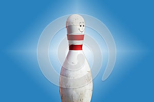 Bowling cone with white and red stripes