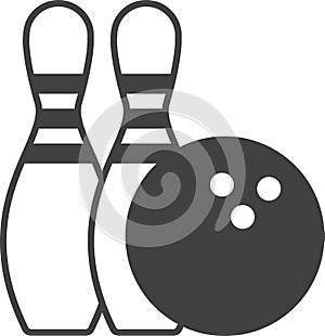Bowling equipment illustration in minimal style