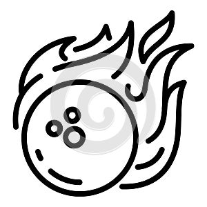 Bowling fire ball icon, outline style