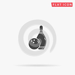 Bowling Game flat vector icon