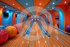 bowling game interior